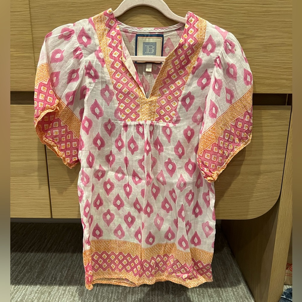 BELL Toddler Girls Ikat Silk + Cotton Cover Up Dress Tunic Sz 4